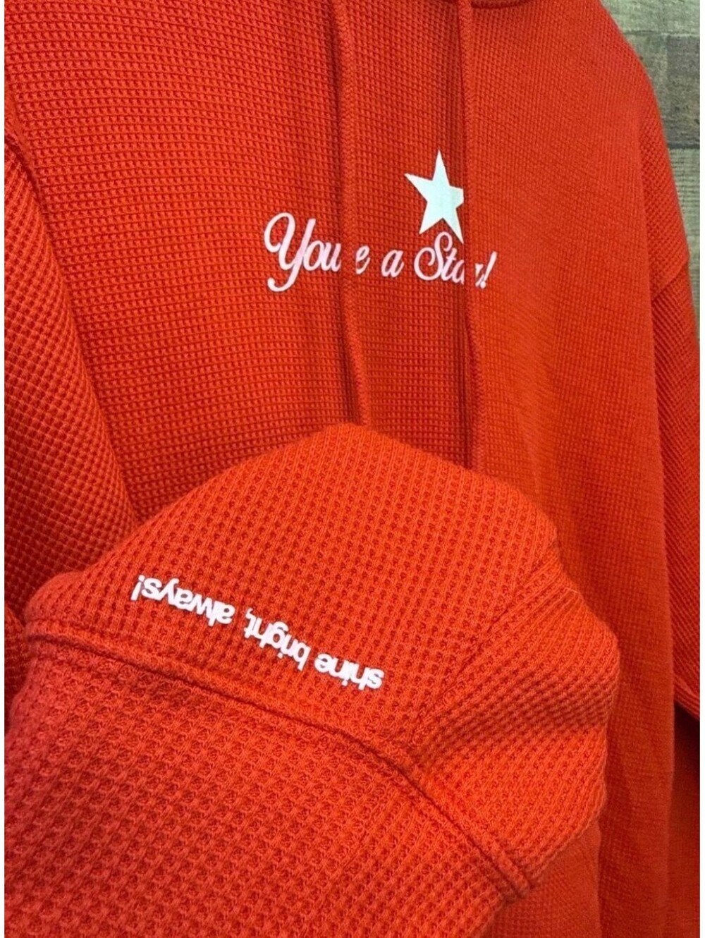 NWT sold out The Mayfair Group You're A Star Oversized Waffle Knit Hoodie - Picture 2 of 4